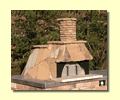 Cut stone covering the oven's dome.
