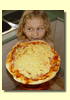Photograph of a pizza from wood oven.