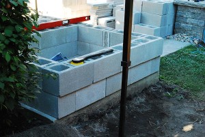 Cascading with concrete blocks
