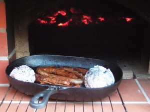 Sausages and potatoes cooked perfectly